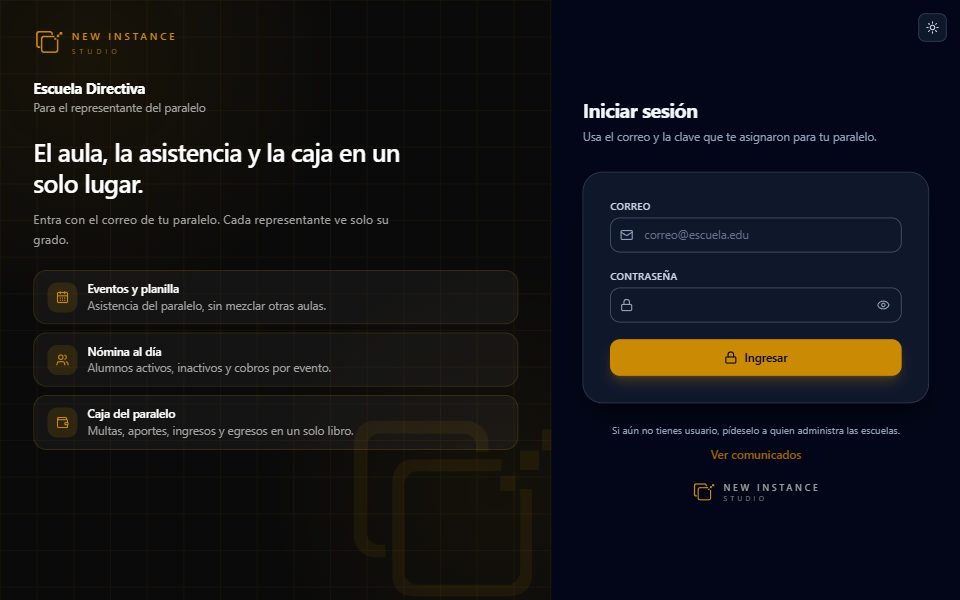 Vista de Escuela Directiva