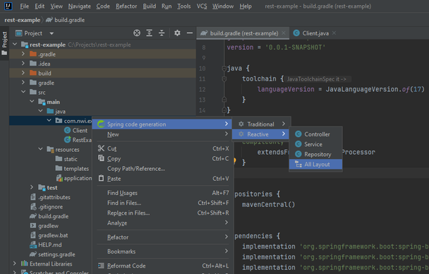 Vista de Spring Code Generation
